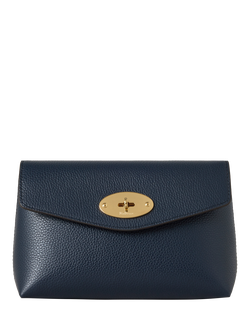 Mulberry Darley Classic Grain Leather Small Cosmetic Pouch, Night Sky