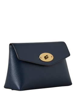 Mulberry Darley Classic Grain Leather Small Cosmetic Pouch - view 2, Night Sky