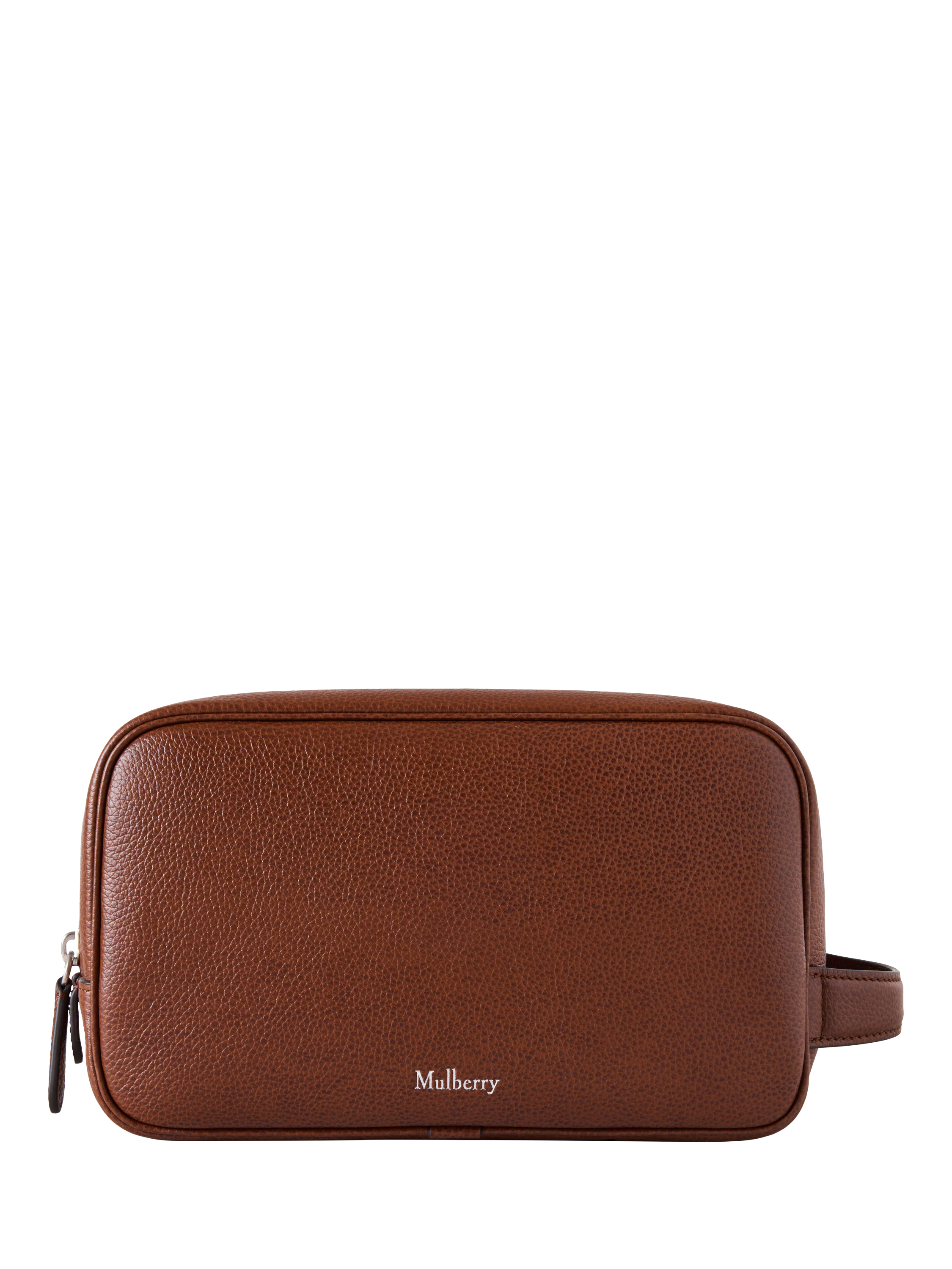 Product image 1 of 4, which shows Mulberry Heritage Small Classic Grain Leather Wash Case, Oak