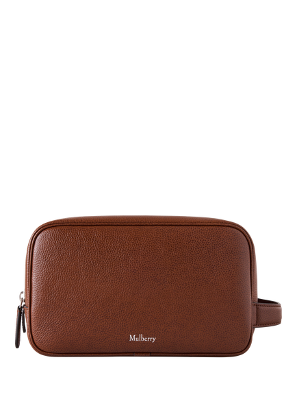Mulberry Heritage Small Classic Grain Leather Wash Case, Oak, Oak