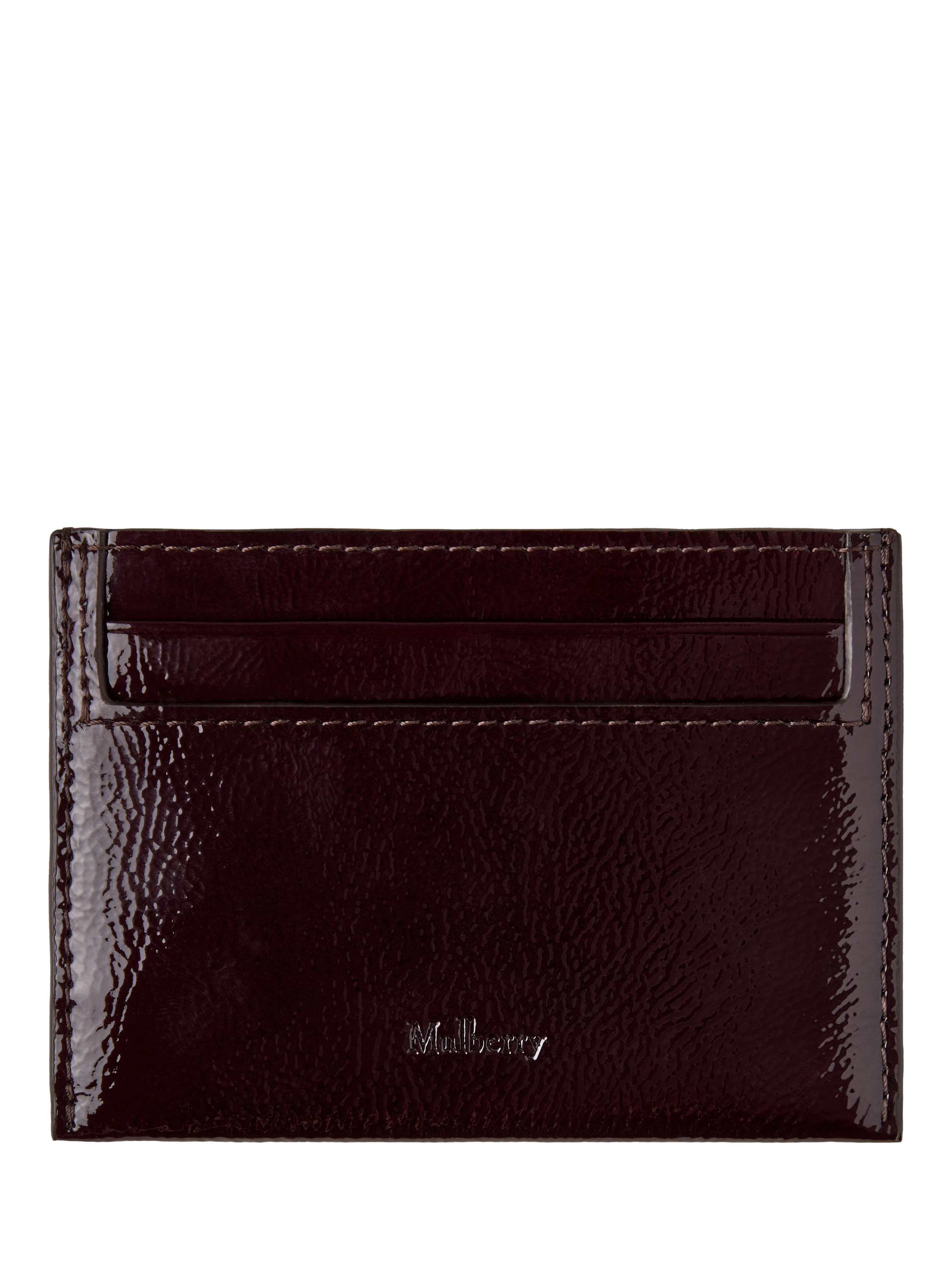 Product image 1 of 2, which shows Mulberry Continental Leather Card Holder, Deep Aubergine