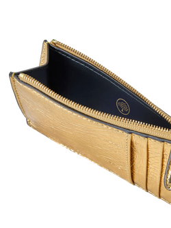 Mulberry Zipped Long Leather Card Holder, Somerset Gold - view 2, Somerset Gold