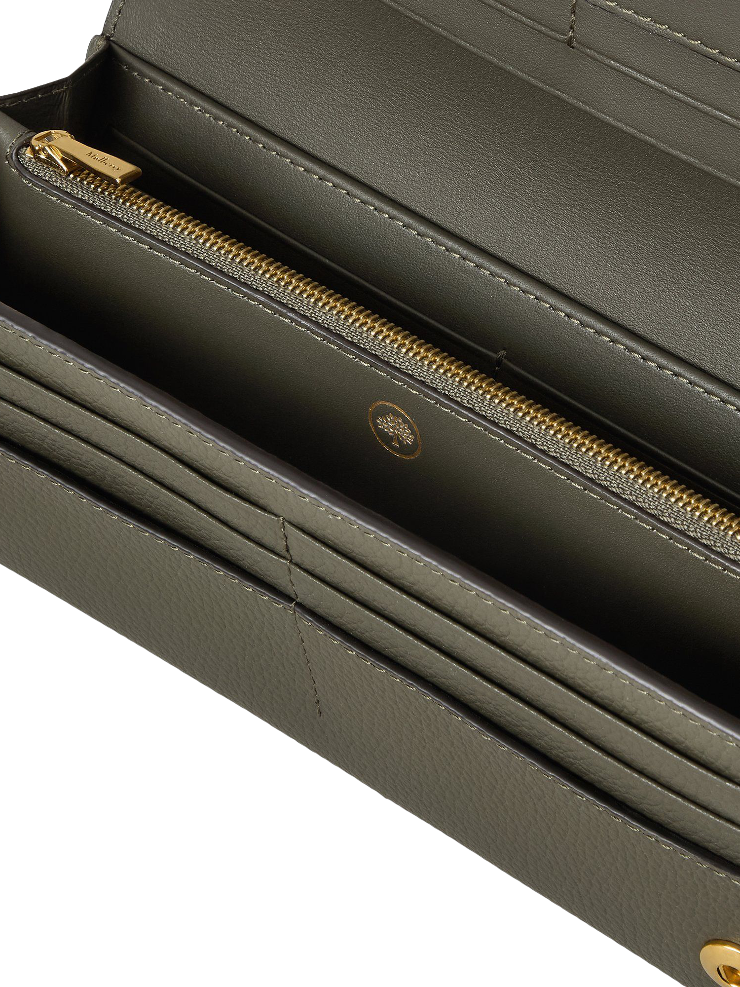 Product image 2 of 3, which shows Mulberry Continental Leather Wallet, Juniper Green