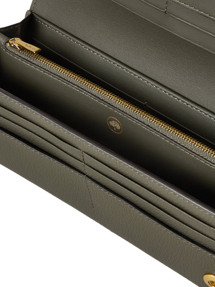 Mulberry Continental Leather Wallet, Juniper Green - view 2, Juniper Green