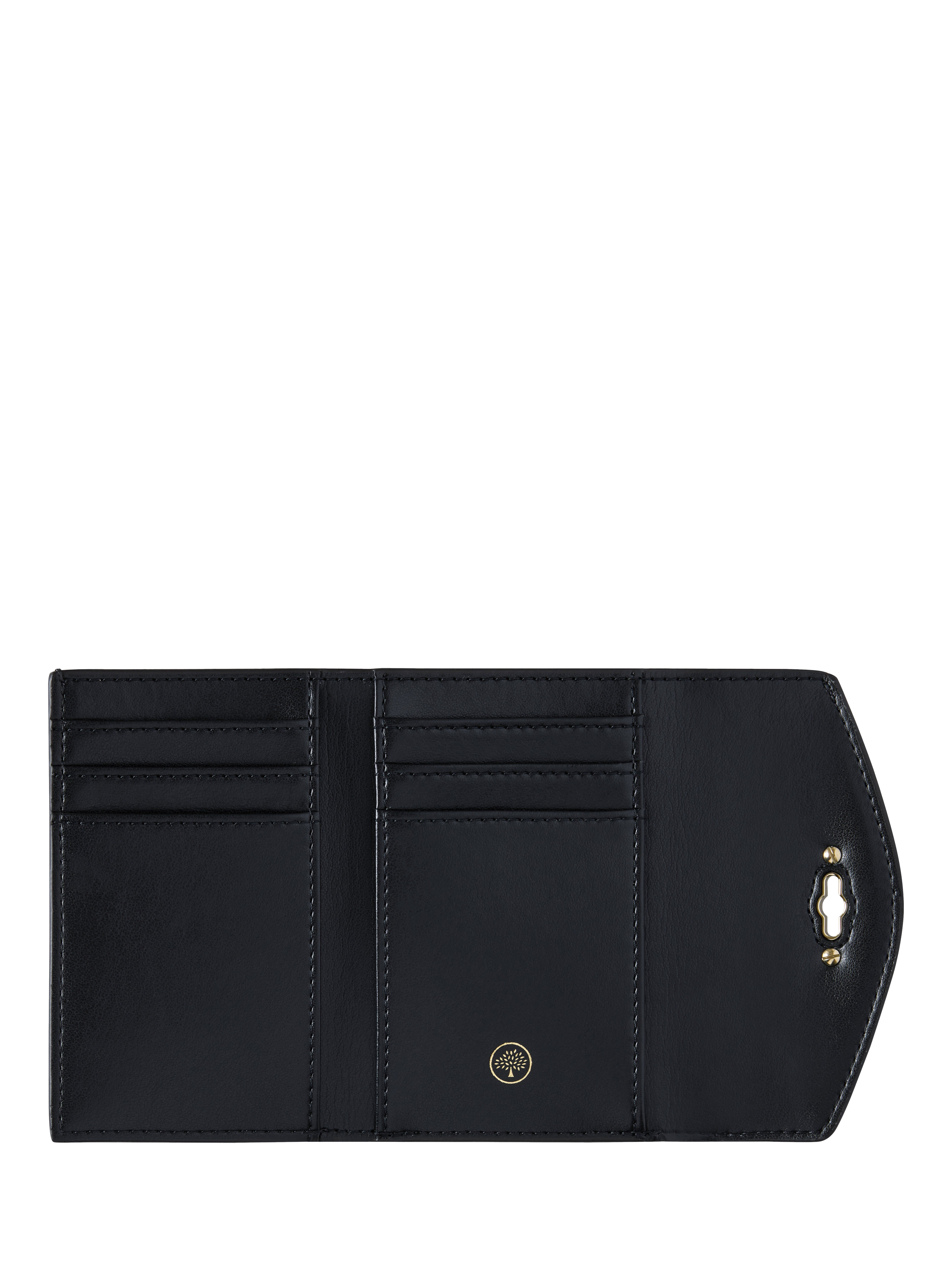 Product image 3 of 4, which shows Mulberry Darley Small Classic Grain Leather Folded Multi-Card Wallet, Deep Aubergine