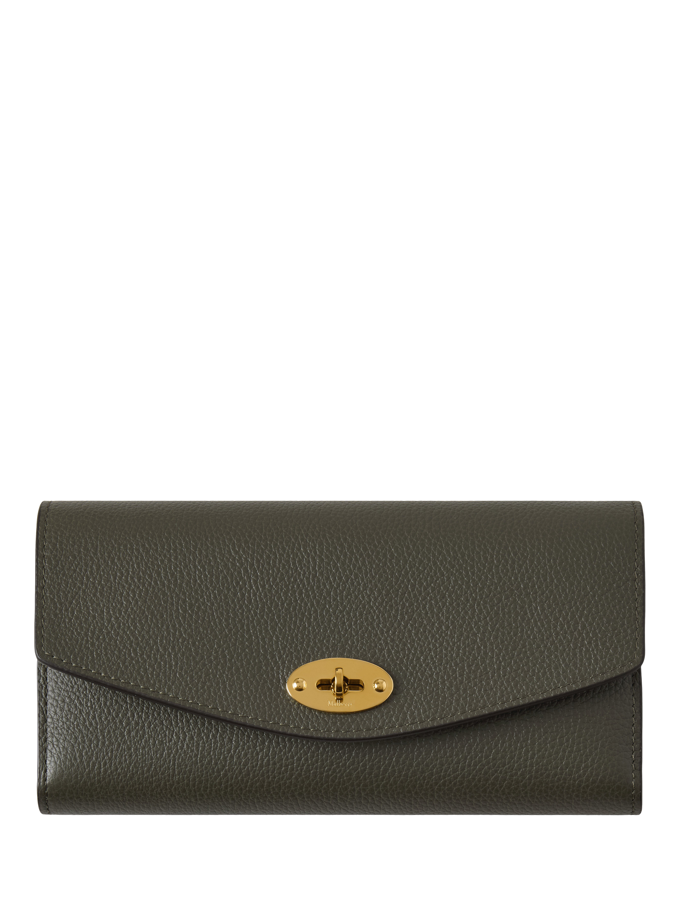 Product image 1 of 3, which shows Mulberry Darley Small Classic Grain Leather Wallet, Juniper Green