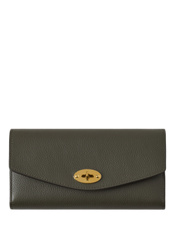 Mulberry Darley Small Classic Grain Leather Wallet, Juniper Green