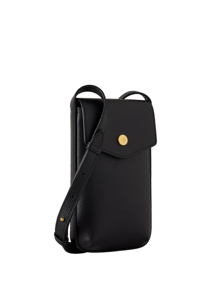Mulberry Press Stud Leather Phone Pouch - view 2, Black