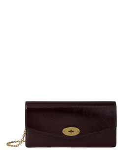 Mulberry Darley Patent Leather Clutch Bag, Deep Aubergine, Deep Aubergine