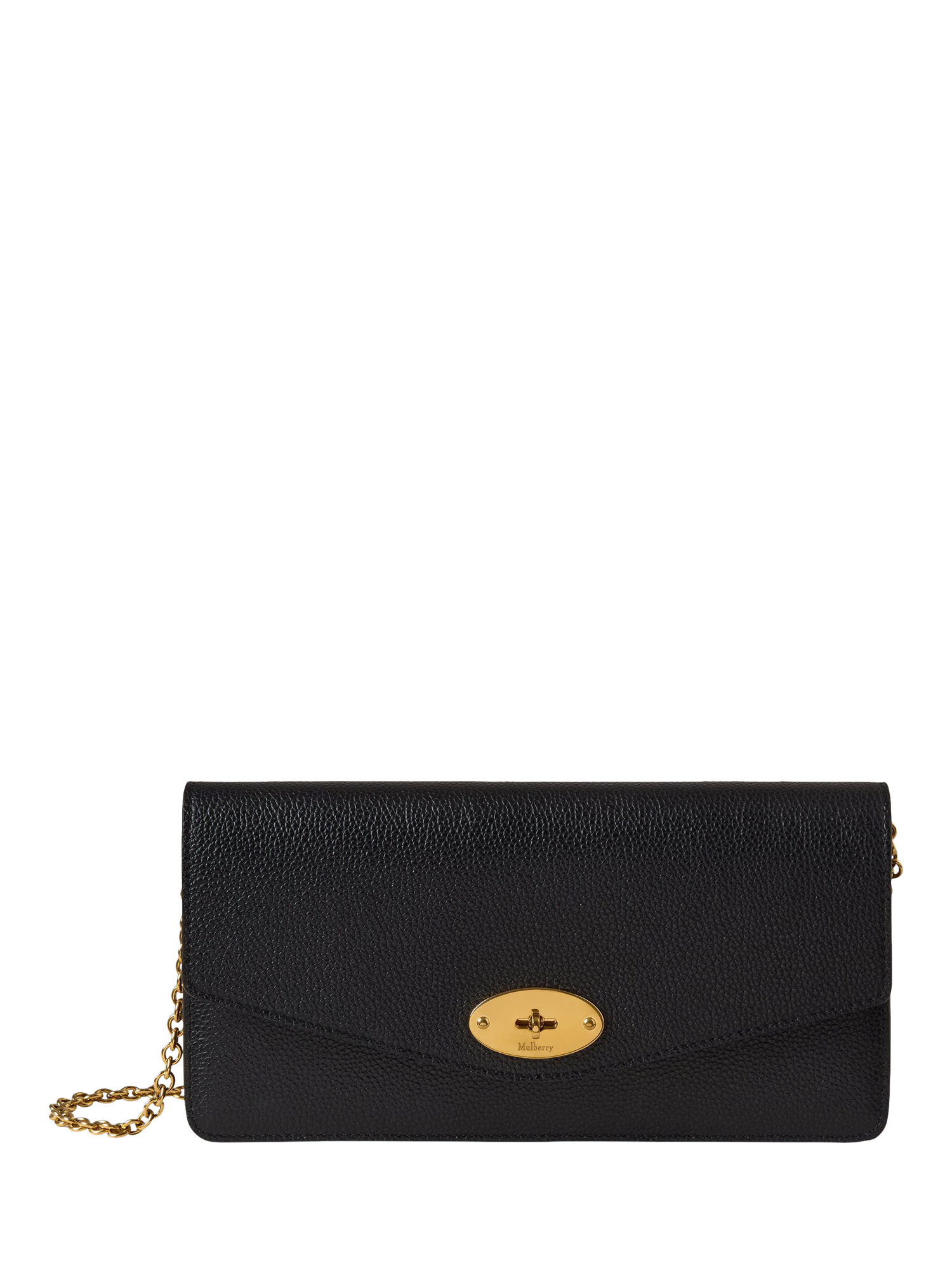 Product image 1 of 6, which shows Mulberry Darley Leather Clutch Bag, Black