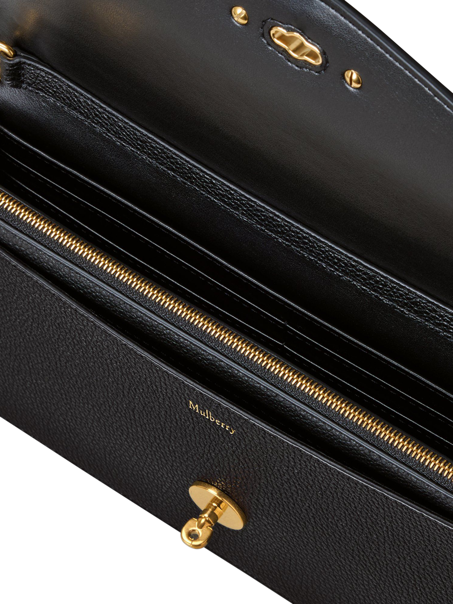 Product image 6 of 6, which shows Mulberry Darley Leather Clutch Bag, Black