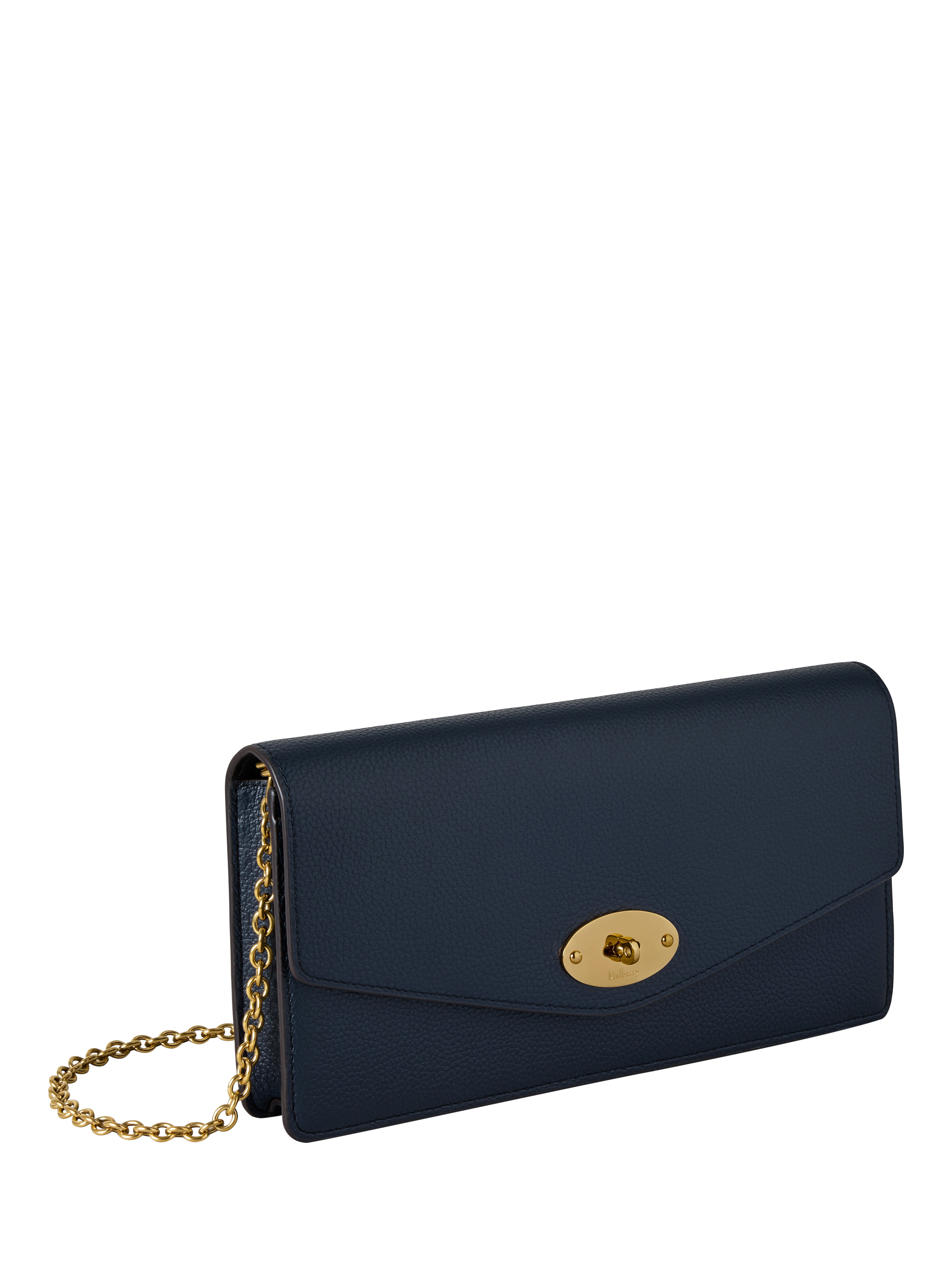 Product image 4 of 6, which shows Mulberry Darley Leather Clutch Bag, Night Sky
