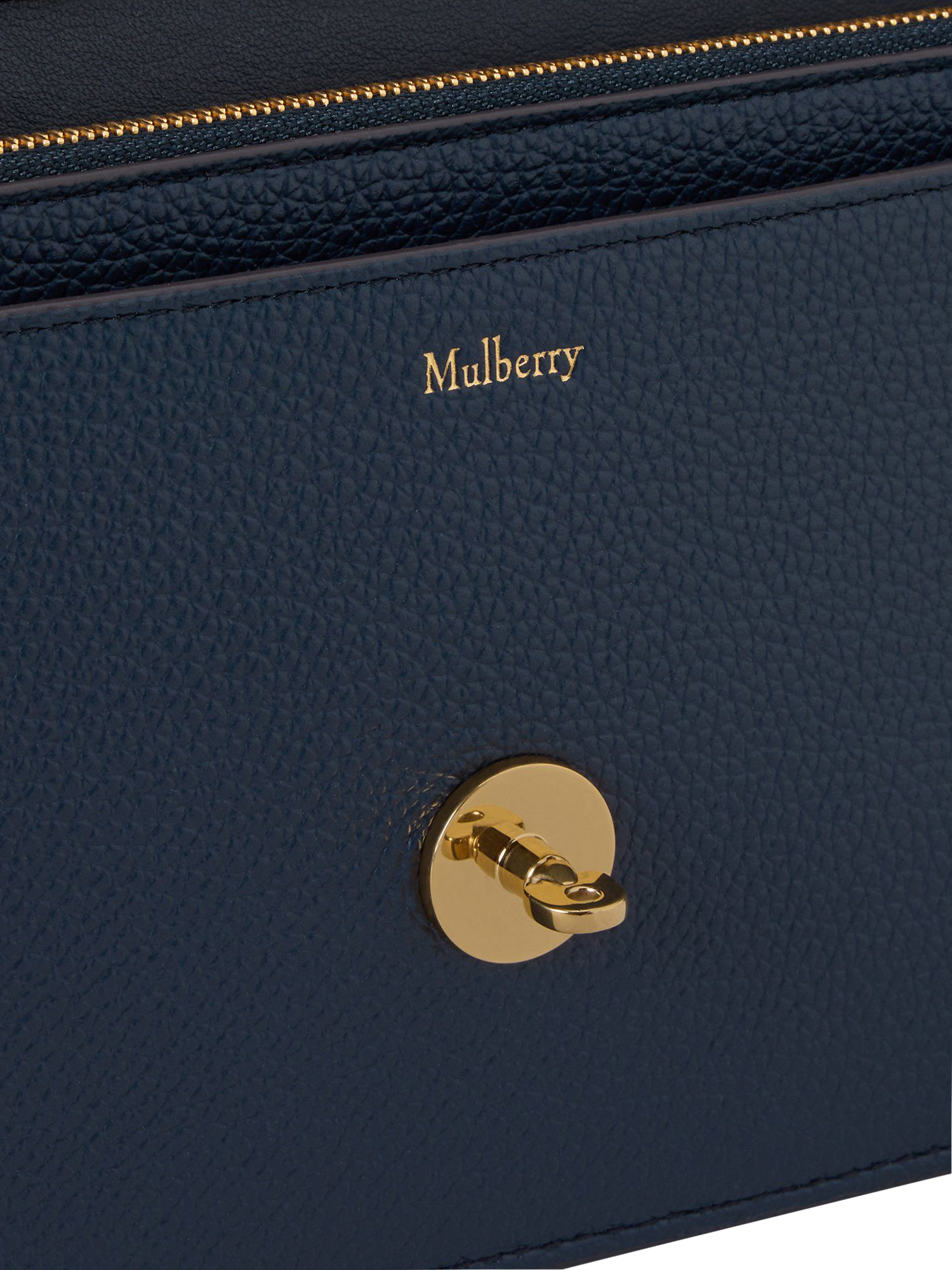Product image 5 of 6, which shows Mulberry Darley Leather Clutch Bag, Night Sky