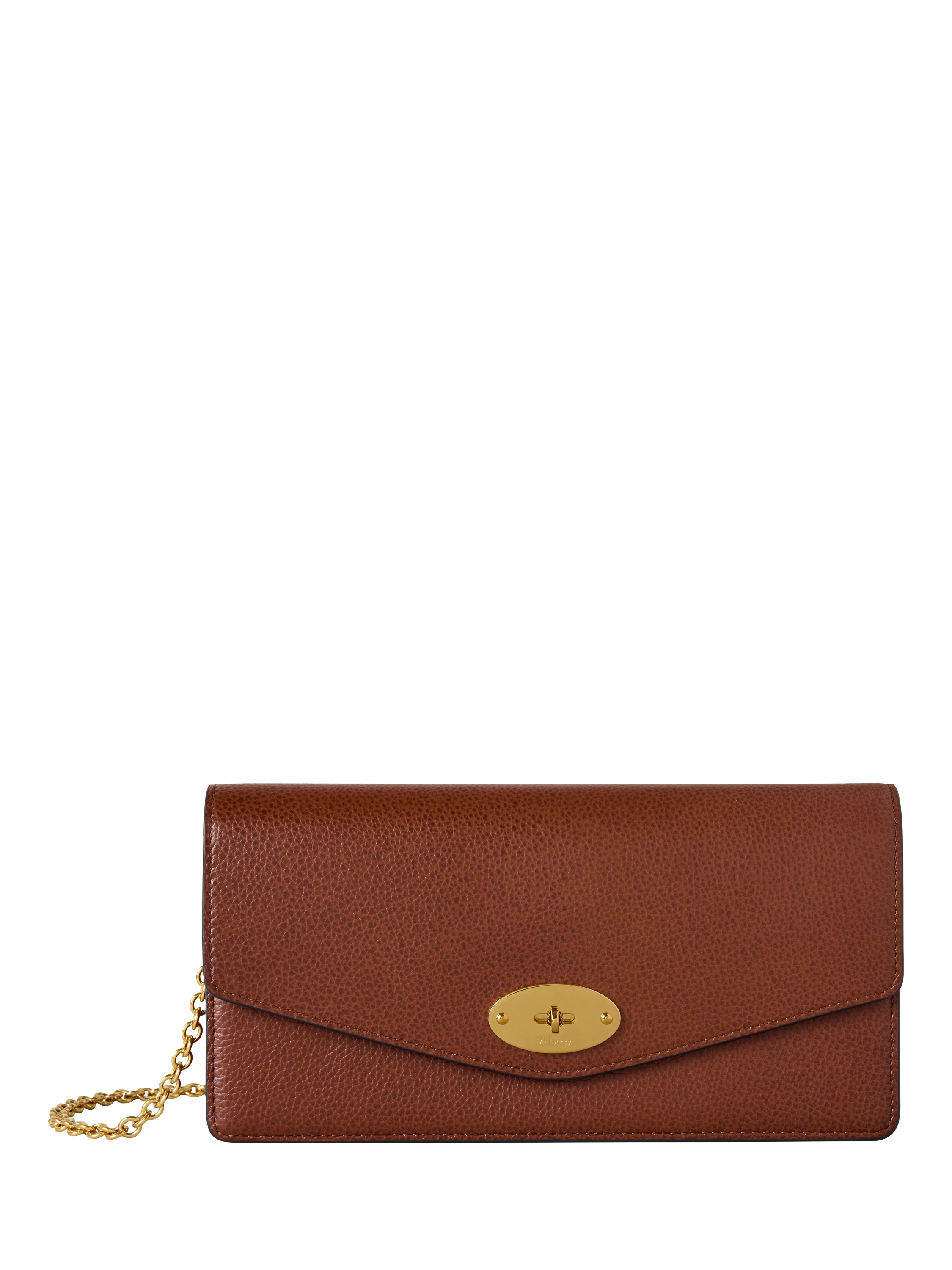Product image 1 of 6, which shows Mulberry Darley Leather Clutch Bag, Oak