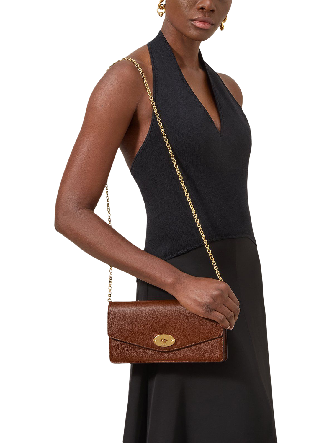 Product image 2 of 6, which shows Mulberry Darley Leather Clutch Bag, Oak