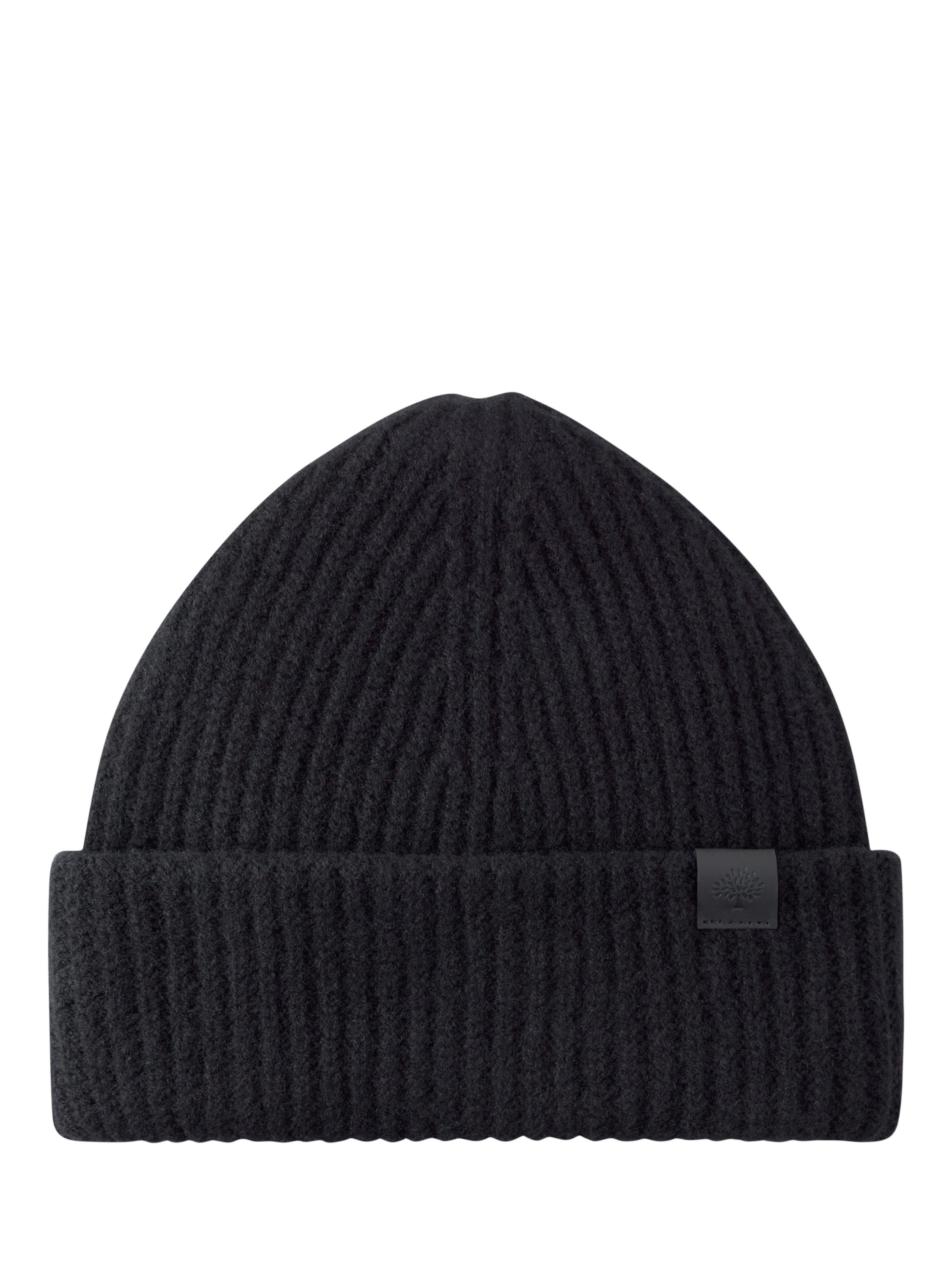 Product image 1 of 1, which shows Mulberry Tree Chunky Ribbed Beanie Hat, Black
