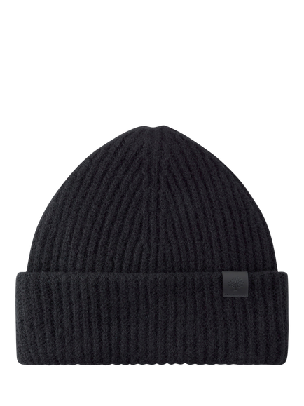 Mulberry Tree Chunky Ribbed Beanie Hat, Black