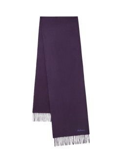 Mulberry Small Merino Wool Solid Scarf, Deep Aubergine, Deep Aubergine