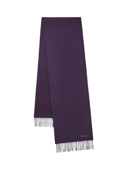 Mulberry Small Merino Wool Solid Scarf, Deep Aubergine, Deep Aubergine