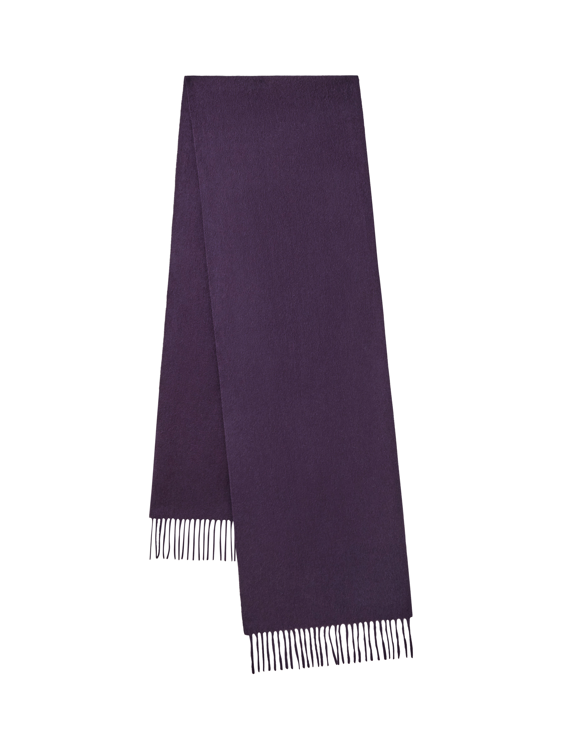 Product image 4 of 4, which shows Mulberry Small Merino Wool Solid Scarf, Deep Aubergine