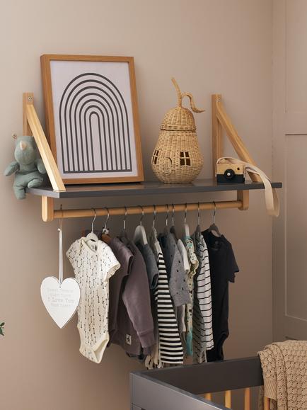 Obaby Maya Nursery Shelf, Slate/Natural - view 2, Slate/Natural