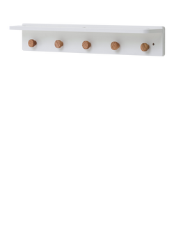 Obaby Orla Nursery Wall Shelf with Hooks, White, White