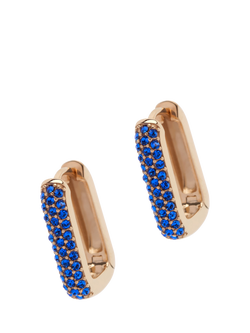 Melissa Odabash Sapphire Crystal Oval Hoop Earrings, Gold, Gold/Blue