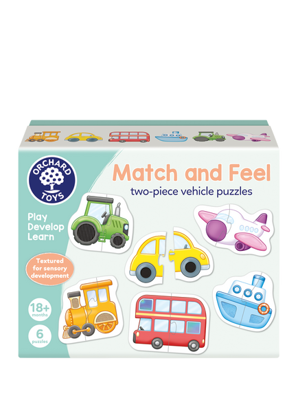 Orchard Toys Match & Feel Two-Piece Vehicle Puzzle, Multi