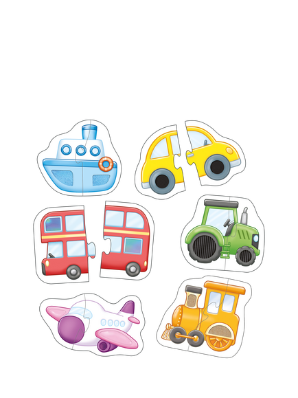 Orchard Toys Match & Feel Two-Piece Vehicle Puzzle - view 2, Multi