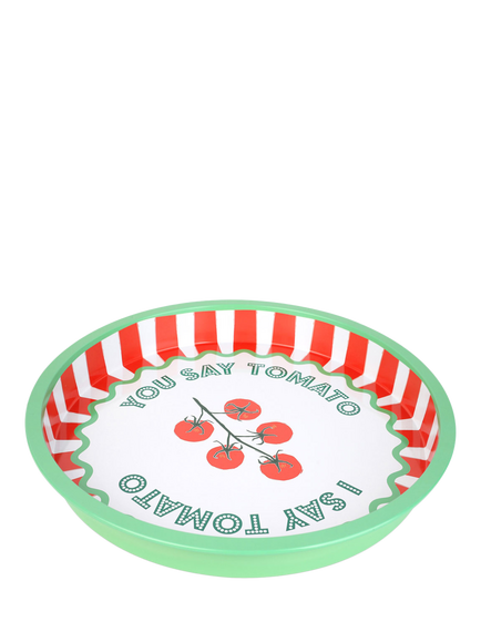 Talking Tables Bon Appetit Tomato Round Tin Tray, Multi - view 2, Multi