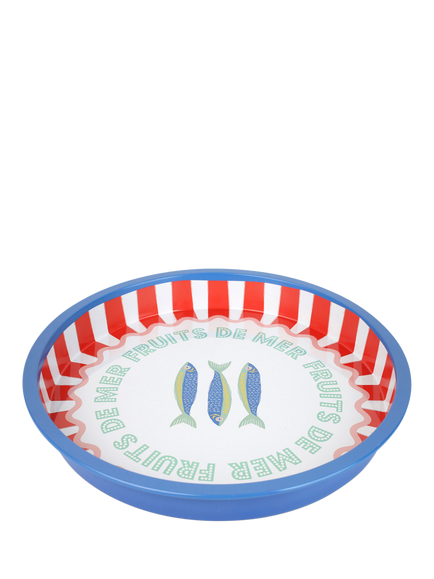 Talking Tables Bon Appetit Sardine Fish Round Tin Tray, Multi - view 2, Multi