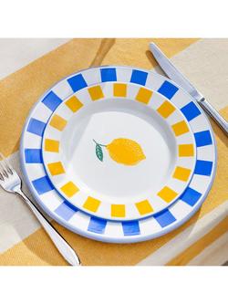 Talking Tables Bon Appetit Lemon Enamel Plate, 20cm, Multi - view 2, Multi