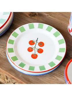 Talking Tables Bon Appetit Tomato Enamel Plate, 20cm, Multi - view 2, Multi