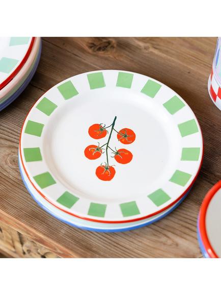 Talking Tables Bon Appetit Tomato Enamel Plate, 20cm, Multi - view 2, Multi