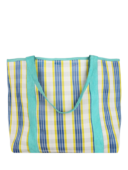 Talking Tables Sardine Check Tote Bag, Blue/Multi - view 2, Multi