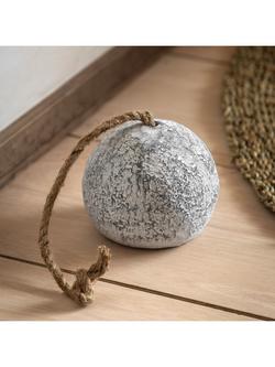 Gallery Direct Concrete Effect Ball Outdoor Door Stop, Grey, Grey