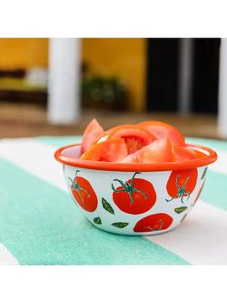 Talking Tables Bon Appetit Tomato Enamel Bowl, 13cm, Red - view 2, Multi