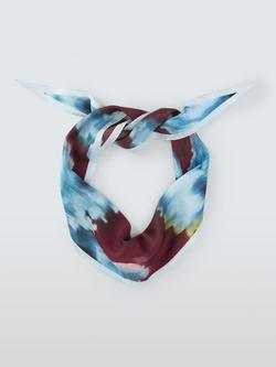 John Lewis Silk Blurred Floral Scarf, Aubergine Multi - view 2, Aubergine Multi