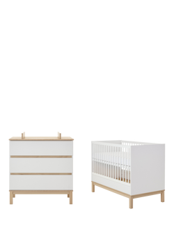 Obaby Astrid Mini Cotbed & Changing Unit Set, White, White