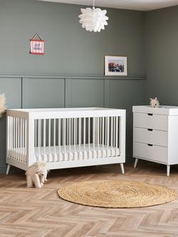 Obaby Maya Cotbed & Changing Unit Set, Nordic White - view 2, Nordic White