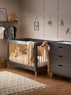 Obaby Maya Cotbed & Changing Unit Set, Slate/Natural - view 2, Slate/Natural