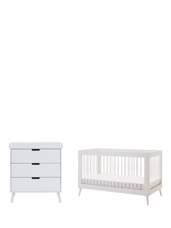 Obaby Maya Acrylic Cotbed & Changing Unit Set, White, White