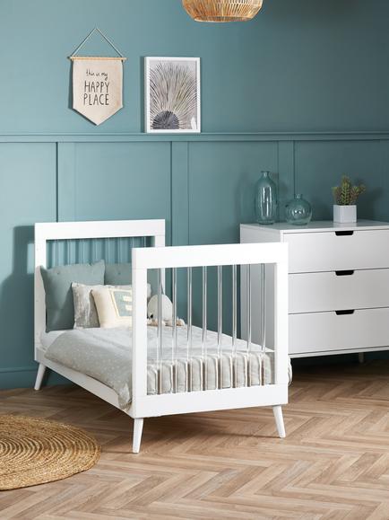 Obaby Maya Acrylic Cotbed & Changing Unit Set, White - view 2, White