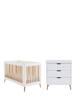 Obaby Maya Cotbed & Changing Unit Set, White/Natural, White/Natural