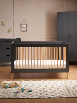 Obaby Maya Cotbed, Changing Unit Set and Double Wardrobe, Slate/Natural - view 2, Slate/Natural