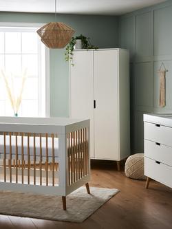 Obaby Maya Cotbed, Changing Unit Set and Double Wardrobe, White/Natural - view 2, White/Natural