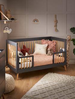 Obaby Maya Cotbed, Slate/Natural - view 2, Slate/Natural