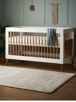 Obaby Maya Cotbed, White/Natural - view 2, White/Natural