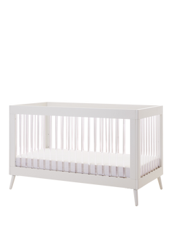 Obaby Maya Acrylic Cotbed, White, White