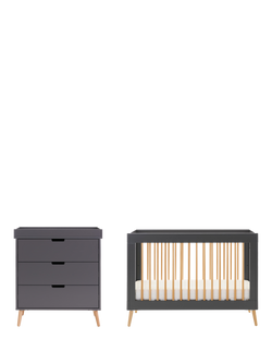Obaby Maya Mini Cotbed & Changing Unit Set, Slate/Natural, Slate/Natural